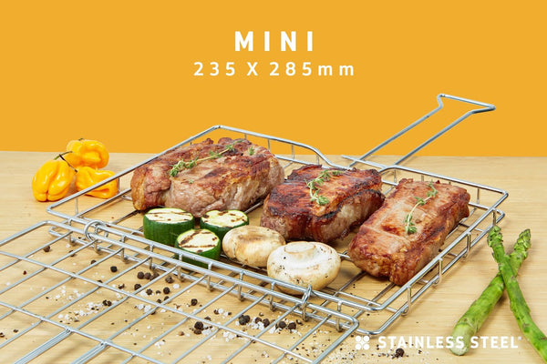 Braai Grid -Mini Hinge Lid with Slide Away Handles - Steelcraft