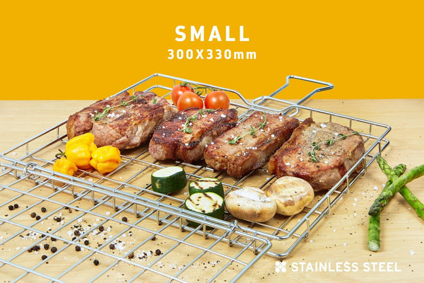 Braai Grid -Small Hinge Lid with Slide Away Handles - Steelcraft