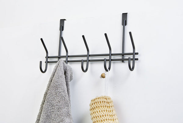 Hook Over Door Rack Matt Black - Steelcraft